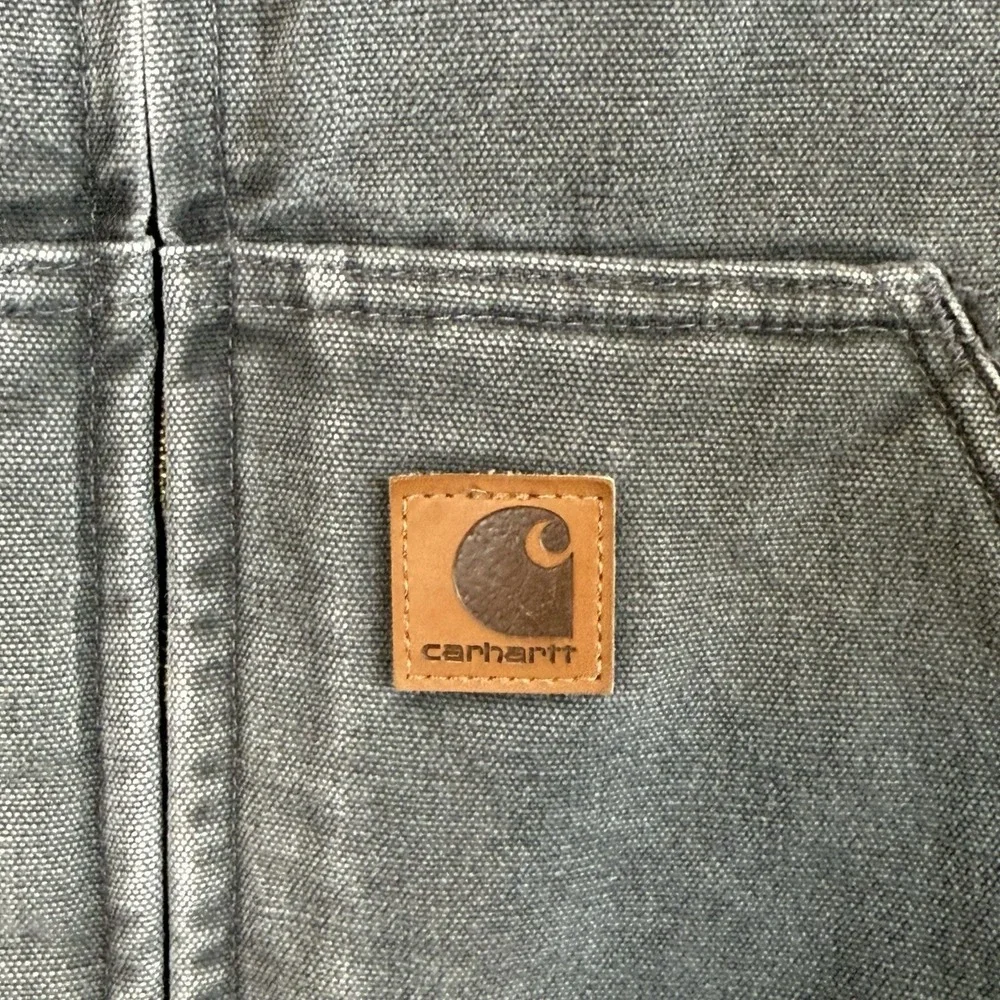 Carhartt Vest Mens XXL Sherpa Lined Canvas Duck Work Outdoor Zip Gray V33GVL VTG